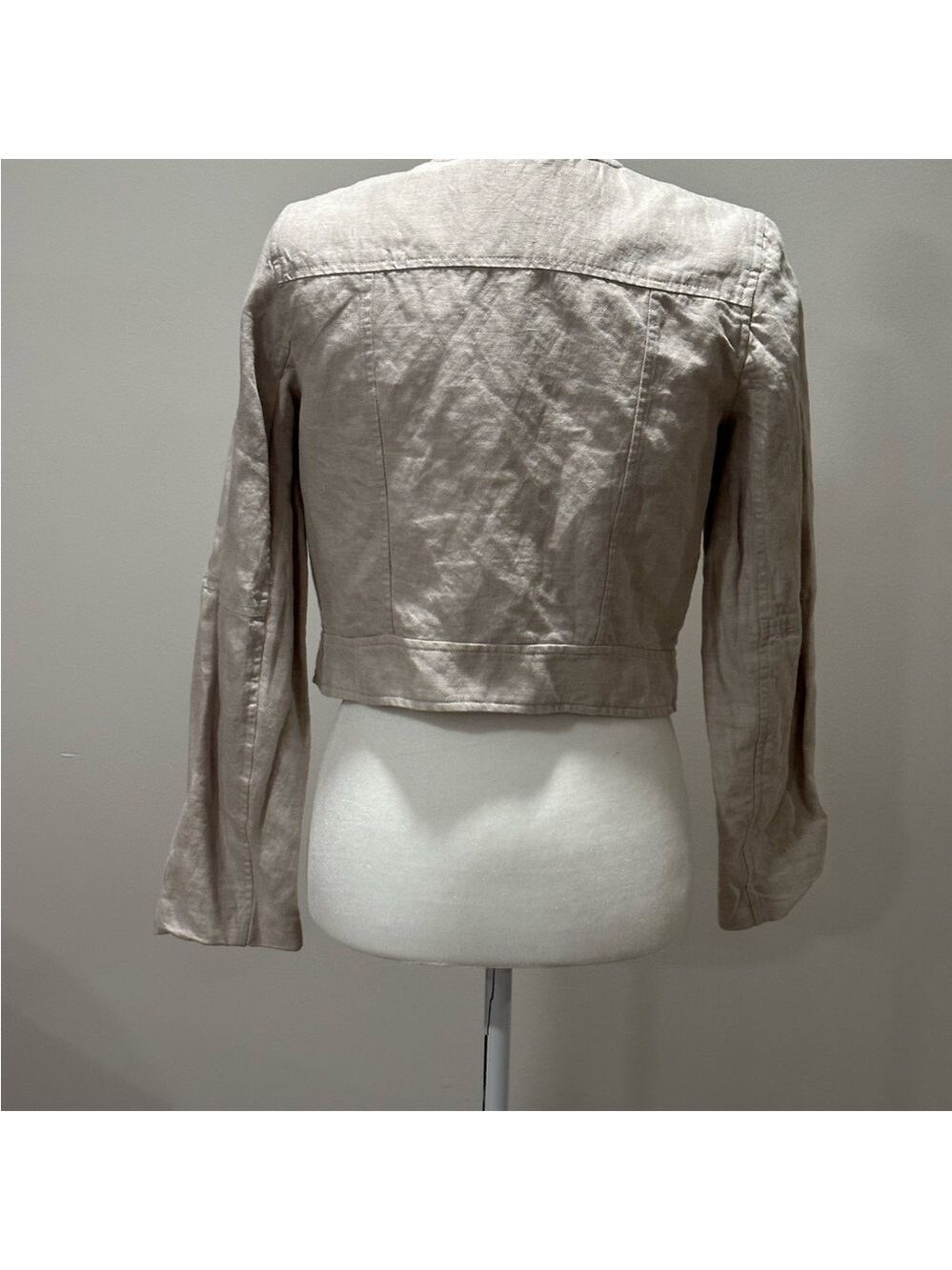 H&M Women's Beige Zip Up Jacket Size 6 - Picture 5 of 7
